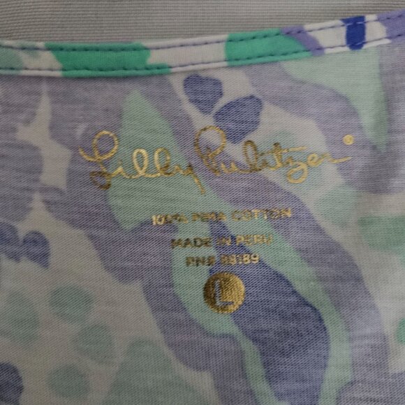 Lilly Pulitzer Nice Ink Pattern Floral 3/4 Sleeve Marina Dress Women's Sz Large - Picture 8 of 16